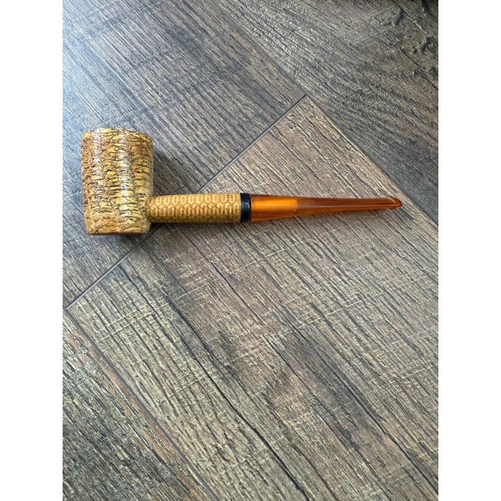 Missouri Meerschaum Corncob Tobacco Pipe Amber Acrylic Stem Vintage